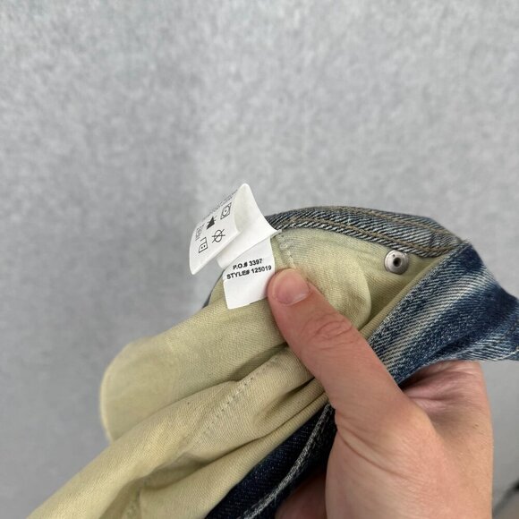 Carbon 2 Cobalt Mens Straight Leg Jeans Size 36 Light Wash Distressed Button Fly - Picture 10 of 15